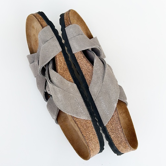 Birkenstock Lugano Suede Woven Sandals Slides Slip On Open Toe 8 - Picture 4 of 7